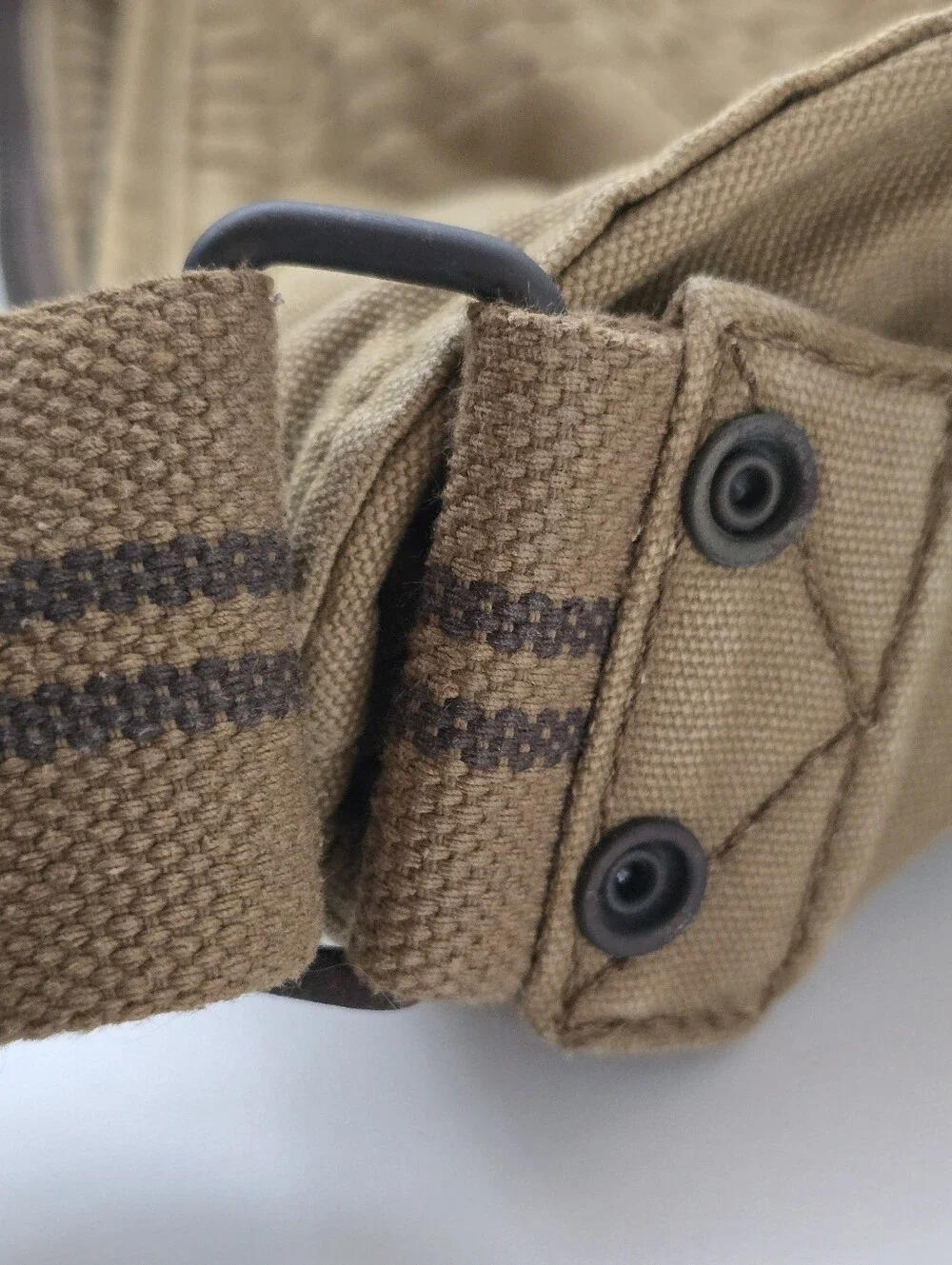 American Eagle Canvas Messenger Crossbody Laptop Utility Bag Khaki Tan